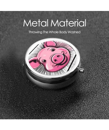 Buy Pink Pig Metal Pill Box - Mini Travel Medicine Organizer for Purse & Pocket - Buy Online on GoSupps.com