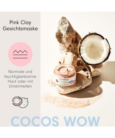 Buy Hellobody Cocos Wow Face Mask 50ml | Natural Tonerde Mask with French Pink Clay & Magnolia Extract for Women - Pore Cleaner - Buy Online on GoSupps.com