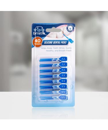 Triple Bristle Dental Picks | Interdental Toothpicks for Food Removal & Gum Care | 40 Count | 6 Pack | Fight Plaque & Bad Breath - Buy Online on GoSupps.com