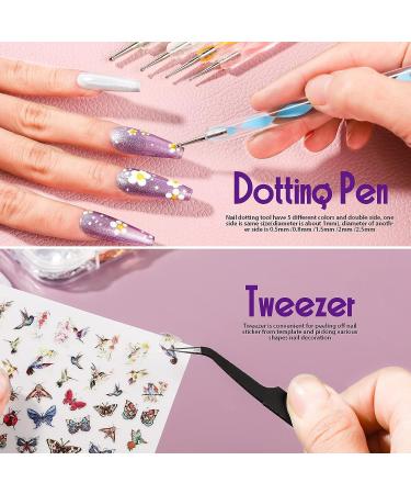 FANDAMEI Nail Art Brushes Set + Dotting Pens + Stickers & More | Nail Design Kit with Rhinestones & Sequins - Buy Online on GoSupps.com