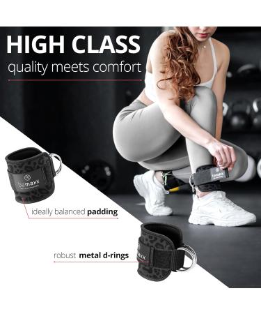 Foot Loops for Cable Train - 2 Set Ankle Straps + Training Book | Padded Leg Trainer with Velcro for Workout | Bein Po Fitness for Men & Women - Buy Online on GoSupps.com