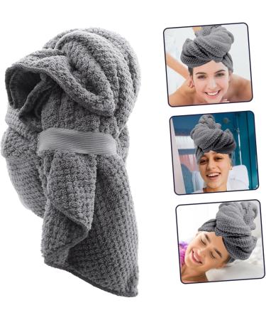Quick Dry Absorbent Hair Towel & Shower Cap for Women - Large Grey Hair Drying Cap Essentials - Buy Online on GoSupps.com