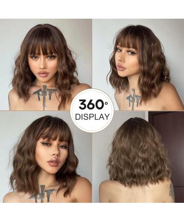 Buy Haircube Short Charming Bob Wig with Bangs - Heat-Resistant Synthetic Fiber for Women | Perfect for Party Cosplay Daily Wear - Brown Color (Brown4071) - Buy Online on GoSupps.com