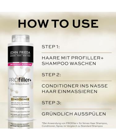 John Frieda Profiller+ Shampoing/apr s-shampoing Contenu : 1 shampoing 500 ml et 1 apr s-shampoing 500 ml Pour cheveux fins - Buy Online on GoSupps.com