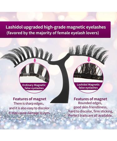 LASHIDOL Magnetic Eyelashes & Eyeliner Set - Natural Look, Reusable & No-Glue Needed - 10 Pairs - Pack of 1 - Buy Online on GoSupps.com