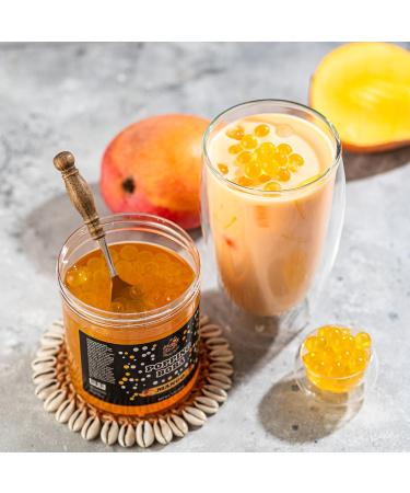 Popping Boba Pearls | Mango Flavor | 1LB (454g) | Bursting Tea Balls for Drinks Desserts Smoothies and Snack Toppings | Bubble Tea Tapioca Pearl Mix - Buy Online on GoSupps.com