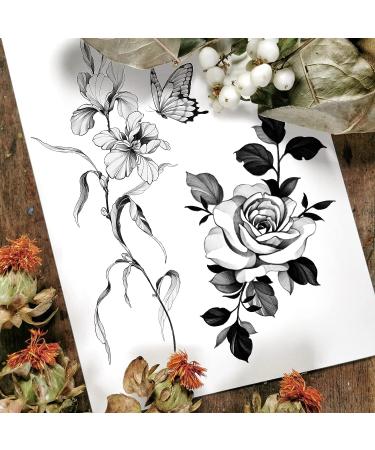 Roarhowl Tattoo Rose Set - 8 Large Flower Temporary Tattoos for Women | Exquisite Designs by Real Tattoo Artists - Buy Online on GoSupps.com