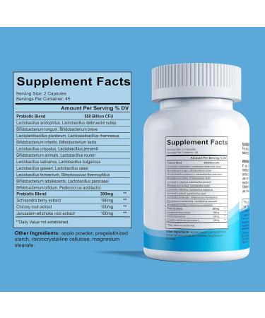 Probiotics for Women and Men 500 Billion CFU 22 Strains + Organic Prebiotics Nutritional Supplements Daily Probiotics for Digestive Immune & Gut Health - 90 Capsules 90 Count (Pack of 1) Blue - Buy Online on GoSupps.com