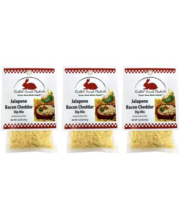 Rabbit Creek Jalapeno Bacon Cheddar Dip Mix Pack of 3  Dip Mix for Gatherings, Tailgating, Games, and Parties  Just Add Sour Cream