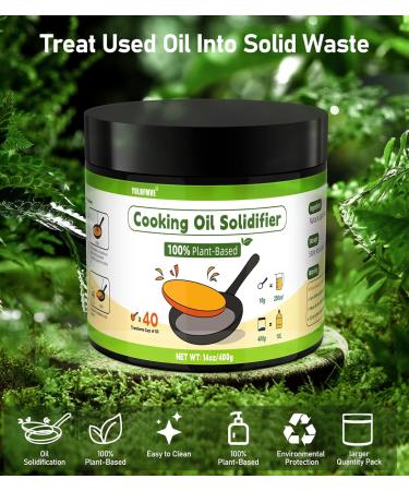 Eco-Friendly Cooking Oil Solidifier - 100% Plant-Based Grease Hardener for Easy Disposal (Solidifies Up to 40 Cups - Buy Online on GoSupps.com