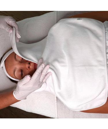 Nominia Facial Towels Premium White Microfiber 3-Series Set | Fluffy Durable Cosmetic Compresses U-Shaped Cut 400g/m Quality - Buy Online on GoSupps.com