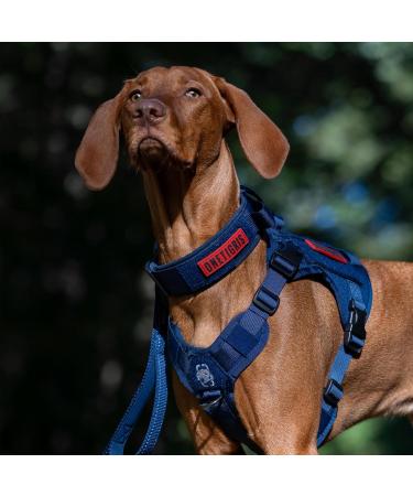 Oneigris Tactical Dog Harness - Fire Watcher Safety Vest for Service Dogs - No-Pull Design 1000D Nylon Large Blue - Buy Online on GoSupps.com