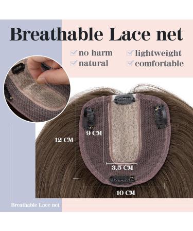 S-noilite Human Hair Toppers for Thinning Hair Women Real Hair Topper Hair Piece Clip in Toupee 100% Remy Real Human Hair 35g(#2-1 Dark Green Brown 10 Inch) 10 Inch Dark Green Brown - Buy Online on GoSupps.com