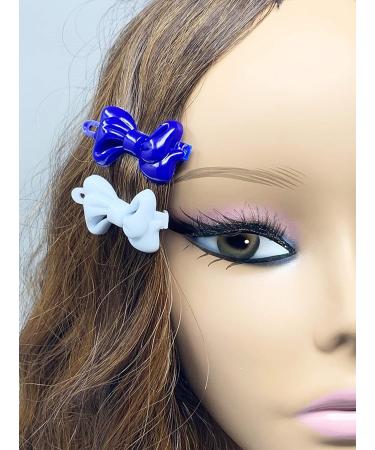 Tara Girls 20pc Cute Self Hinge Plastic Bow Hair Barrettes - Multi Design Sunflower & Navi White | BR-110 - Buy Online on GoSupps.com