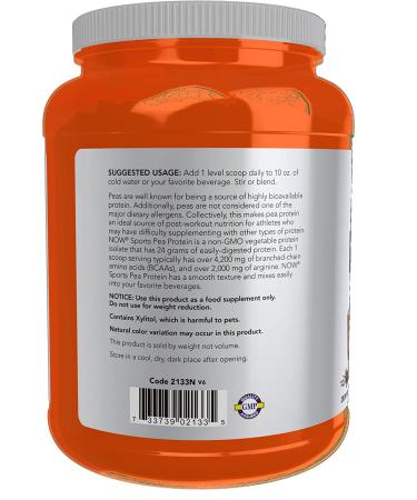 Buy Now Foods Sports Pea Protein Creamy Chocolate 2 lbs | Vegan Protein Supplement - Buy Online on GoSupps.com