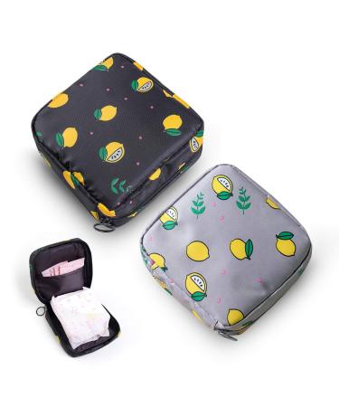 Sanitary Napkin Storage Bag Menstrual Cup Pouch Portable Sanitary Napkin Pads Storage Bag with Zipper Feminine Menstruation First Period Bags for Teen Girls Women Ladies(2 Pack)
