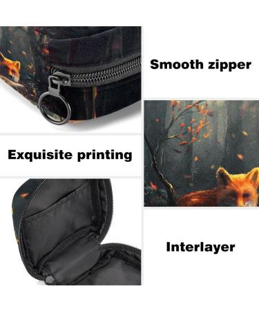 Buy Menstrual Pad Bag with Zipper - Stylish Fox in the Forest Design for Women & Girls | Durable Tampon Collection Bag - Buy Online on GoSupps.com