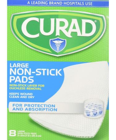 Non Stick Pad 8in X 3in - 8 Ct (4 Boxes) - Top Quality and Durable - Buy Online on GoSupps.com