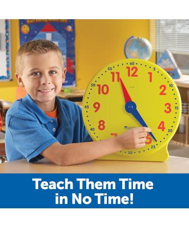 Buy Learning Resources Big Time Learning 12-Hour Learning Clock - Educational Toys for Kids - International Shipping Available - Buy Online on GoSupps.com