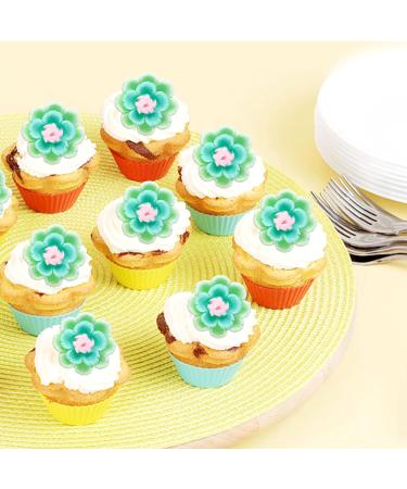Ercadio 20 Pack Flower Ring Cupcake Toppers Picks Flower Theme for Bridal Engagement Baby Shower Birthday Party Cupcake Picks Anniversary Party Decorations Supplies Green - Buy Online on GoSupps.com
