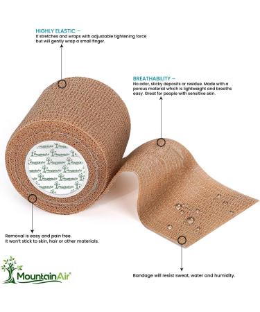 Self-Adhering Cohesive Bandage Wrap - 6 Rolls 2 in x 5 Yards - Latex-Free Elastic Sport Bandage for Ankle Injuries & Veterinary Use - Buy Online on GoSupps.com