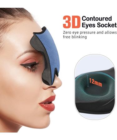3D Contoured Cup Sleep Mask Set for Women and Men - Coral Red and Blue Eye Masks for Side Sleepers with Light Blocking Technology - Buy Online on GoSupps.com