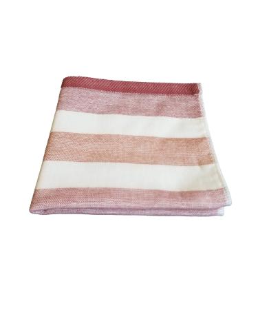 IPPINKA Senshu Japanese Towel  Ultra Soft  Quick-Drying  Two-Tone Stripes  Red (Wash/Face Towel)