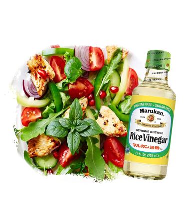 Marukan Genuine Brewed Rice Vinegar 12oz Glass Bottle - Premium Quality - Buy Online on GoSupps.com