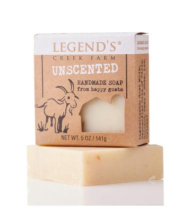 Legend s Creek Farm  Goat Milk Soap  Moisturizing Cleansing Bar for Hands and Body  Creamy Lather and Nourishing  Gentle For Sensitive Skin  Handmade in USA  5 Oz Bar (Unscented O.S.) Unscented 5 Ounce (Pack of 1)
