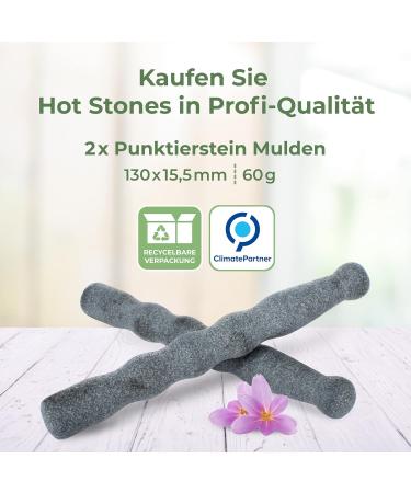 Premium Hot Stone Puncture Stone Set - Certified Real Basalt with Grip for Ultimate Hot Stone Massage - 2 Pieces - Buy Online on GoSupps.com