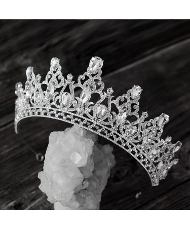 Sweetv Princess Tiara for Women - Silver Crystal Bridal Crown for Wedding, Quinceanera, Prom & Birthday Party - Buy Online on GoSupps.com