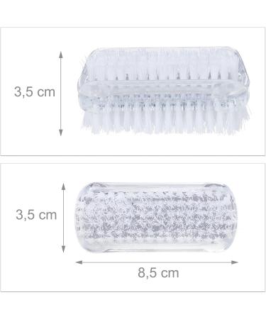 Buy Relaxdays Nail Brush Set of 8 - Double-Sided Hand Brushes with Hard Bristles - Transparent - International Shipping Available - Buy Online on GoSupps.com