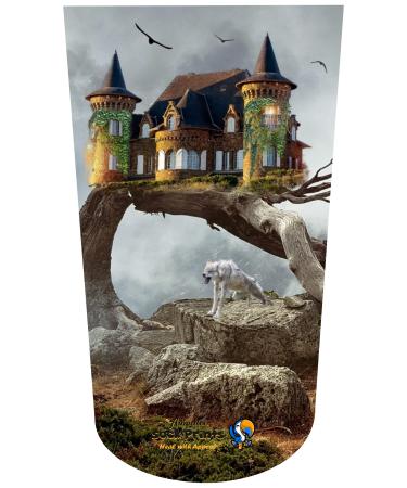 Amputee Stump Sock Castle Fantasy White Wolf V1 3Ply Stump Sock