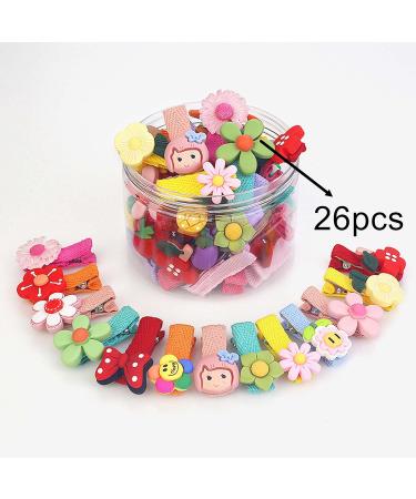 26-Piece Mixed Color Flower Hairpins Set | Sweet Clips & Tie Holders for Girls Teens & Children - Buy Online on GoSupps.com