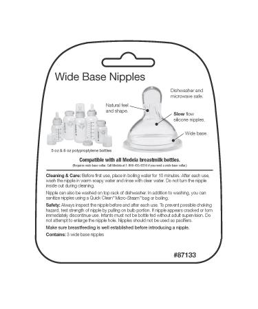 Medela Slow Flow Bottle Nipples - Wide Base, Newborn to 4 Months, BPA-Free - 3 Count - Buy Online on GoSupps.com