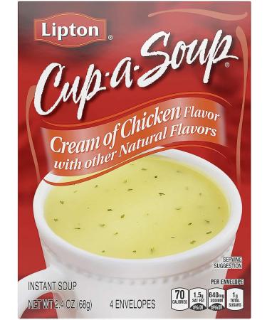 Lipton Cup-A-Soup Cream of Chicken 2.4 oz - Pack of 6 | Delicious Instant Soup Mix - Buy Online on GoSupps.com