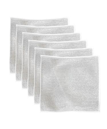 6 pieces of metallic wire tea towels square tea towels multifunctional cleaning towels kitchen cleaning tools tea towels reusable soft cleaning towels