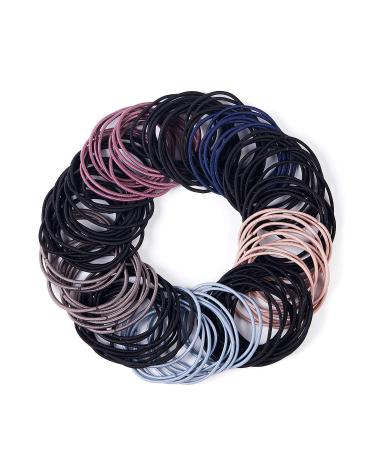 Anderk 300 pieces of hair tie 5 color hair band elastic headband for ponytail holder for thick heavy and curly hair accessories for hairstyles for women girls