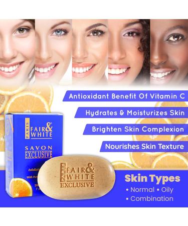 Fair and White Exclusive Exfoliating Soap | 7 oz / 200 g | Skin Brightening Bar for Uneven Skin Tone - Buy Online on GoSupps.com
