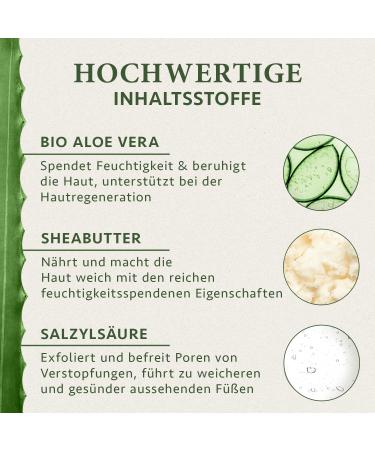 Revitalize Dry Feet with Vegan Foot Cream - Shea Butter Organic Aloe Vera Salicylic Acid - 100ml - Perfect for Cracked Heels & Calluses - Satin Naturel - Buy Online on GoSupps.com