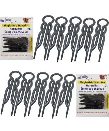Good Hair Days - Hairpins with magic grip 1 piece (20 pack) Black - Buy Online on GoSupps.com