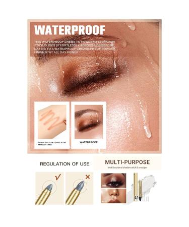 6 Color Neutral eyeshadow stick Pearl Pink Brown | Waterproof & Long Lasting Eye Brightener Stick with Blending Brush | Smoky Metallic Eye Makeup | 1PC 03 - Buy Online on GoSupps.com