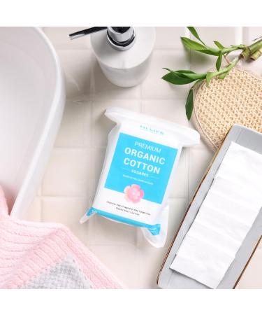 Hi Life Premium Organic Square Cotton Makeup Remover Pads - 200 Pack of 4 for Gentle Face Cleaning | Eco-Friendly Reusable Wipes for All Skin Types - Buy Online on GoSupps.com