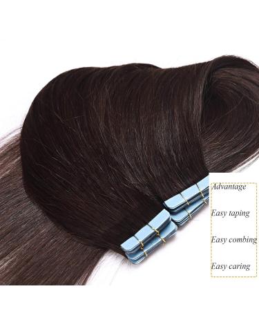 Silk-Co Tape in Extensions | Real Hair #4 Mittelbraun - 20 Wholesale 4cm Wide - 40g Remy Hair Extensions 30cm Length - Buy Online on GoSupps.com