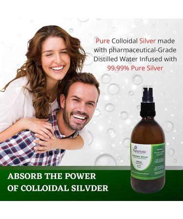 Naturistic Health Premium Colloidal Silver Water Spray 20 PPM 100ml - Immune Support - Small Particle Size - 100% Natural - Amber Glass - Pack of 1 - Buy Online on GoSupps.com