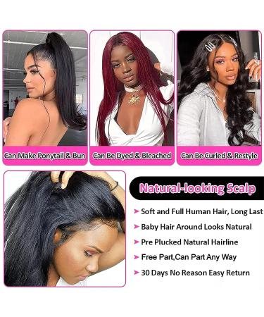 Wonder Girl 360 Lace Front Wig 18 Human Hair 180% Density Straight HD Transparent Lace Front Wig for Black Women - Pre-Plucked, Can Make High Ponytail and Bun - Buy Online on GoSupps.com
