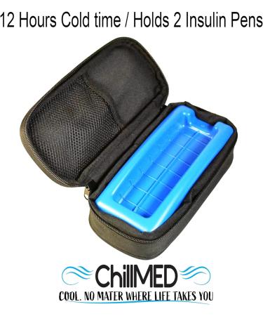 ChillMed Insulin Cooler Travel Case - Black | Diabetic Pen Travel Bag with Cooling Pocket | 12 Hour Cooling - Buy Online on GoSupps.com