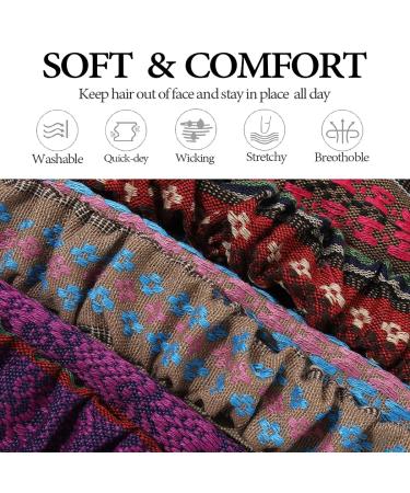 GORTIN Boho Headbands Blue Set of 3 - Extra Wide Turban Headbands for Women and Girls - Buy Online on GoSupps.com