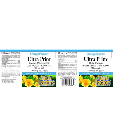 Natural Factors Ultra Prim - Evening Primrose Oil 1000 mg - 90 softgels - Buy Online on GoSupps.com