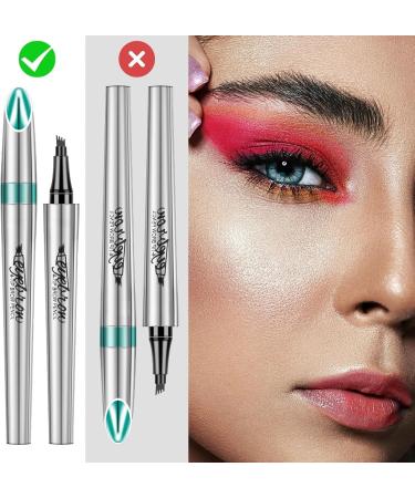 Eyebrow Pen Eyebrow Makeup Eyebrow Pen for Women with 4 Fork Tip for Natural-Looking Eye Brow Pencils for Women (04) - Buy Online on GoSupps.com